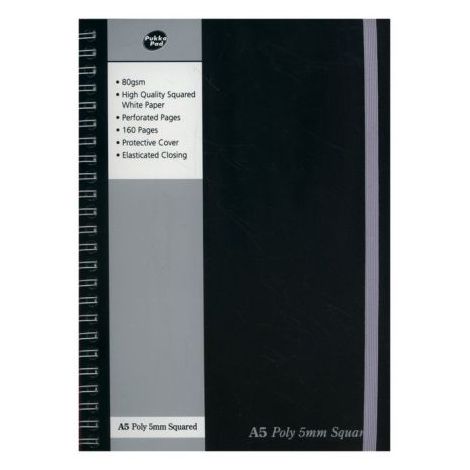 Kołozeszyt Pukka Pad Project Book Black A5/160/80g kratka, czarny